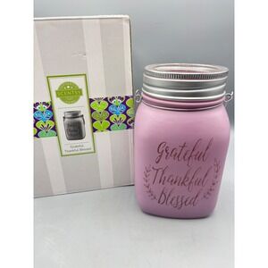 Scentsy Grateful Thankful Blessed‎ Pink Mason Jar Wax Warmer Warmer With Box